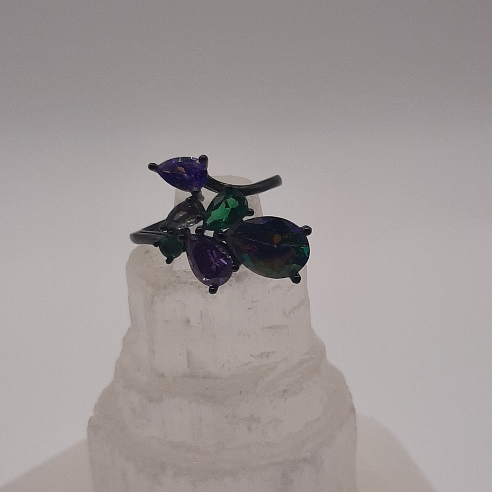 R602 Sterling Silver Mystic Topaz Ring - Charmed Aroma
